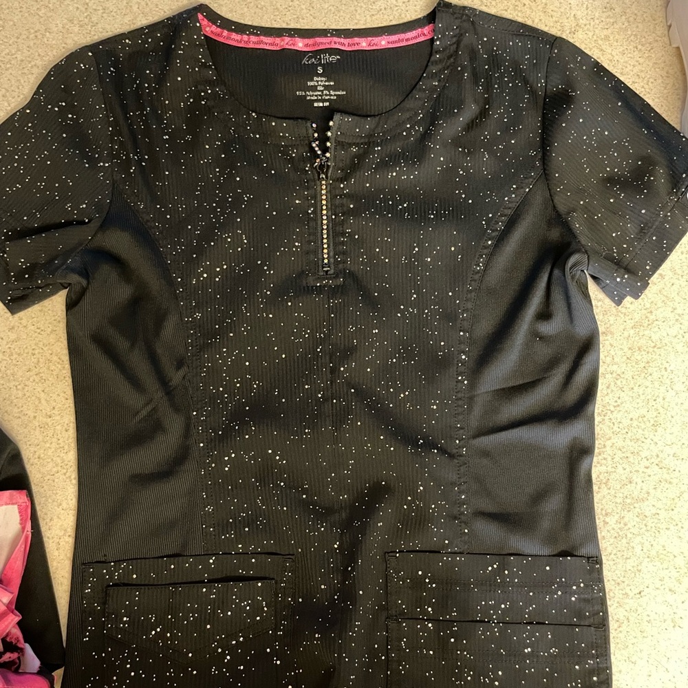 Koi Lite black scrub shirt